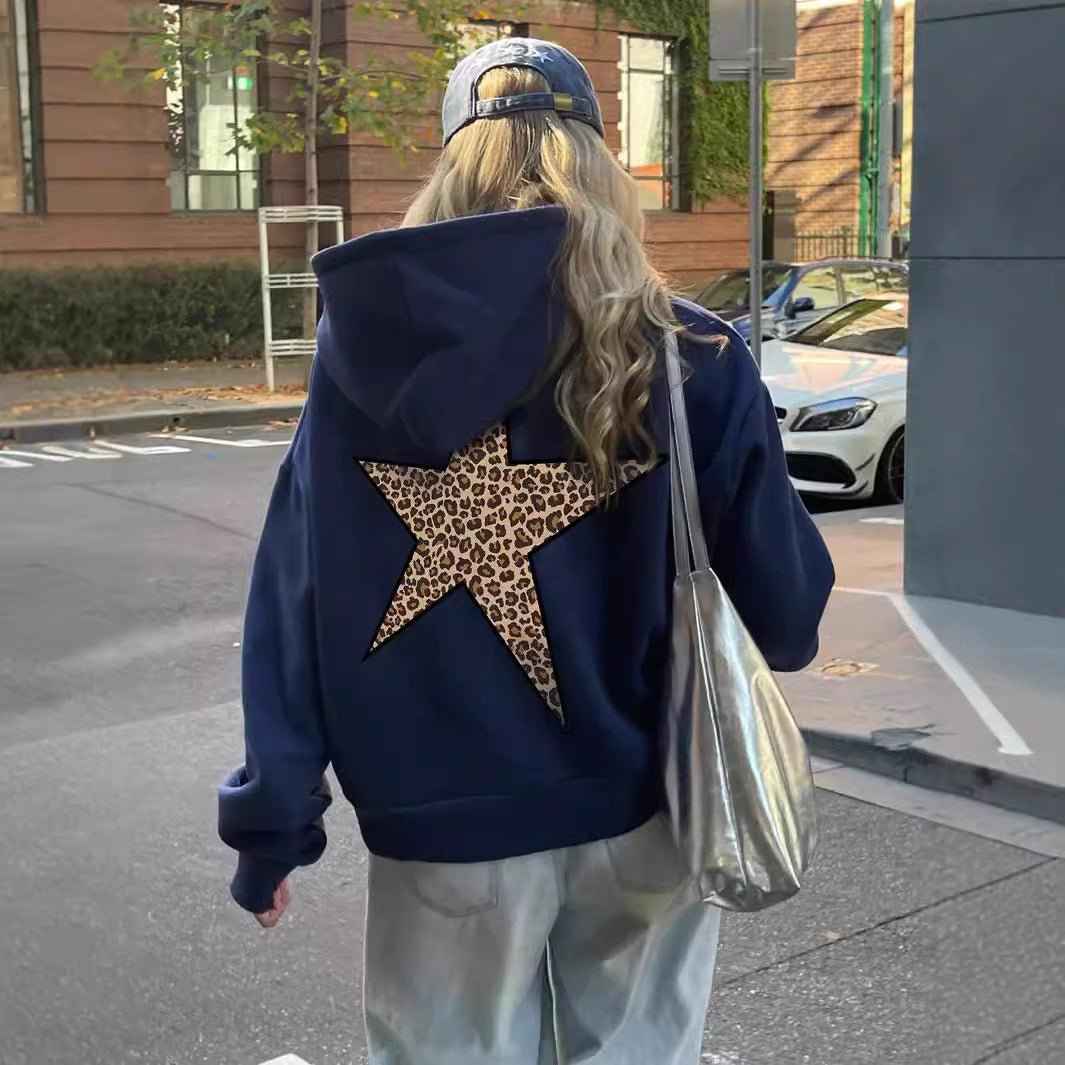 Miranda | Relaxed Hoodie With Leopard Star Print