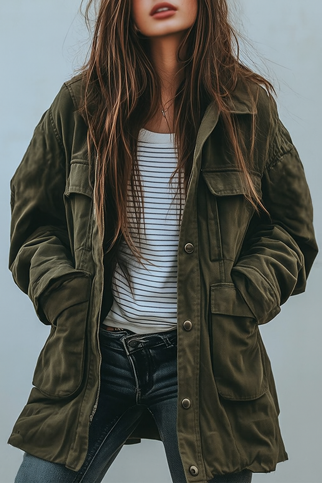 Polly | Oversized Utility Jacket With Patch Pockets