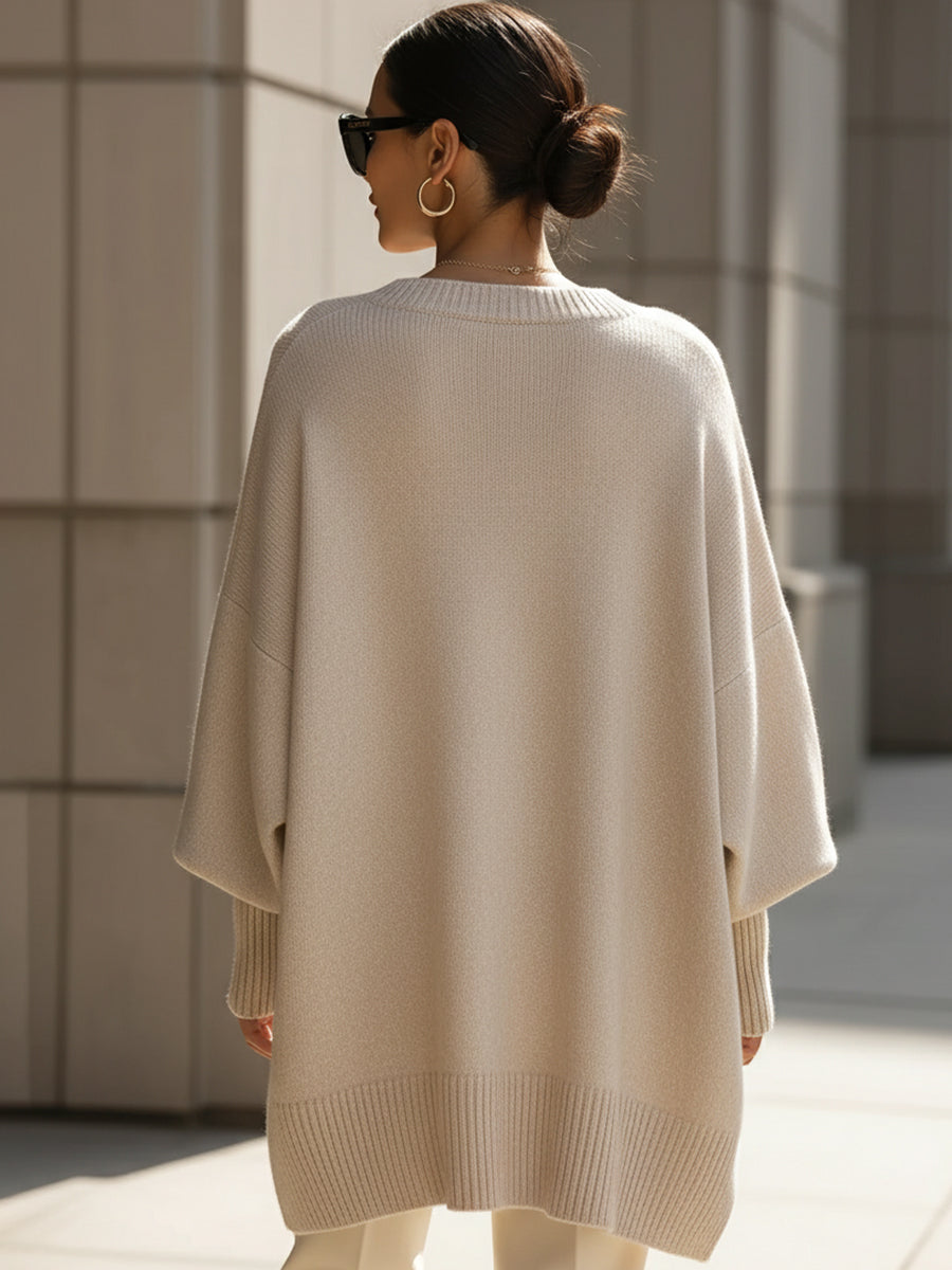 Carolyn | Oversized Sweater With Asymmetrical Hem