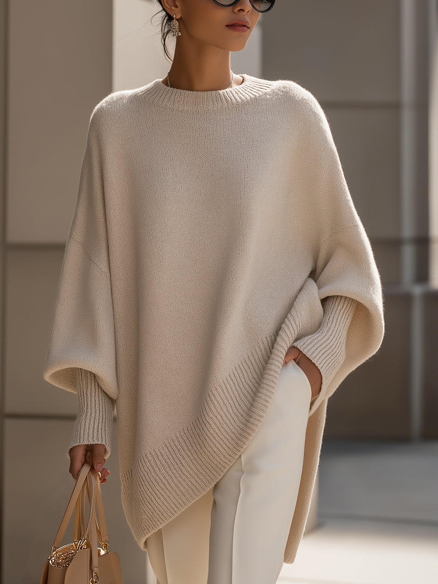 Carolyn | Oversized Sweater With Asymmetrical Hem