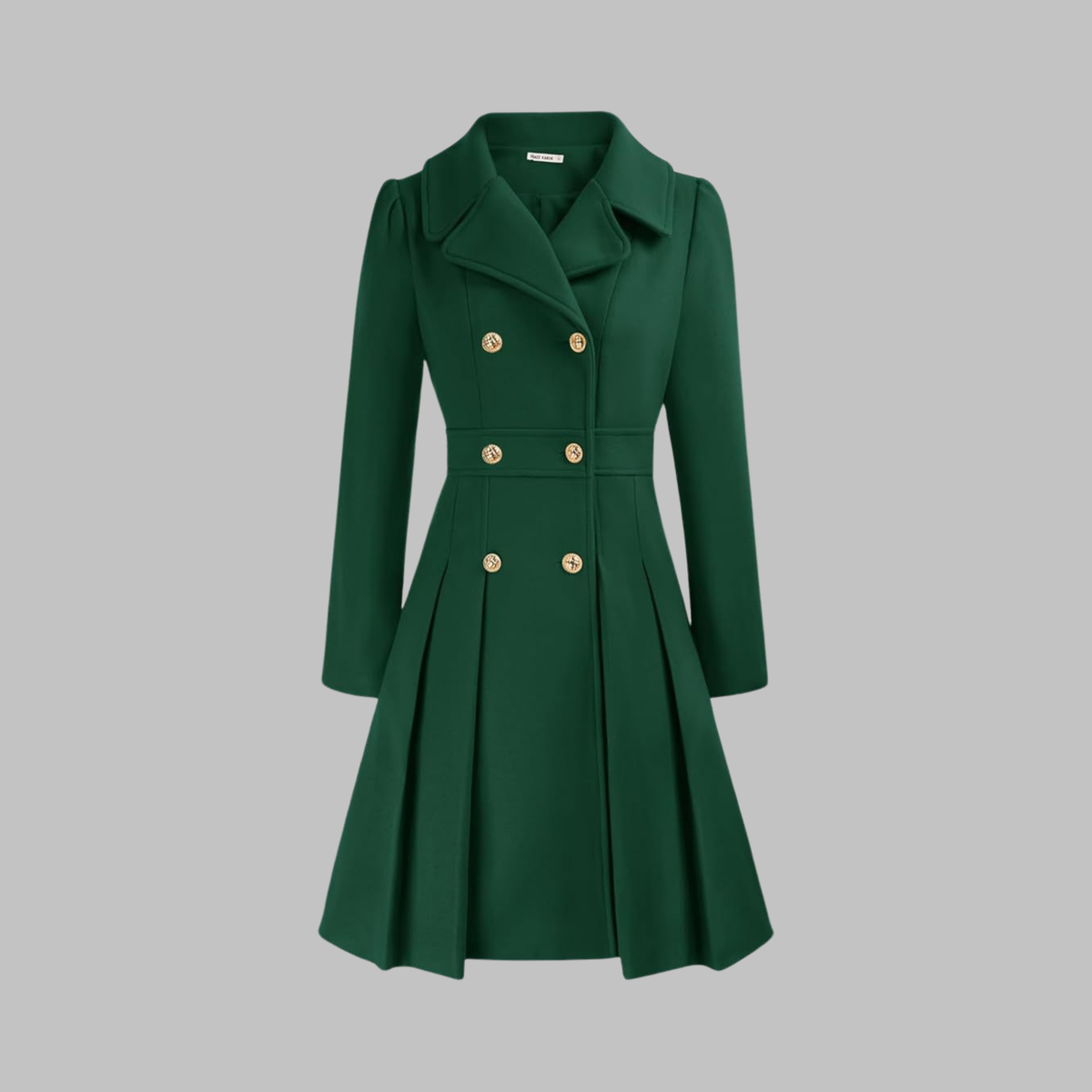 Celine | Double-Breasted Coat With Pleated Skirt