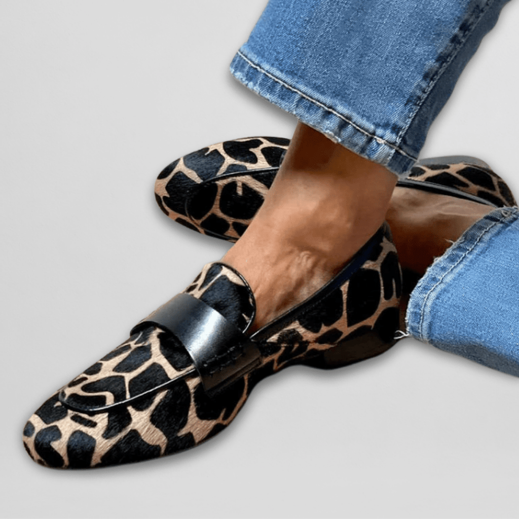 Elodie | Animal Print Loafers With Low Heel