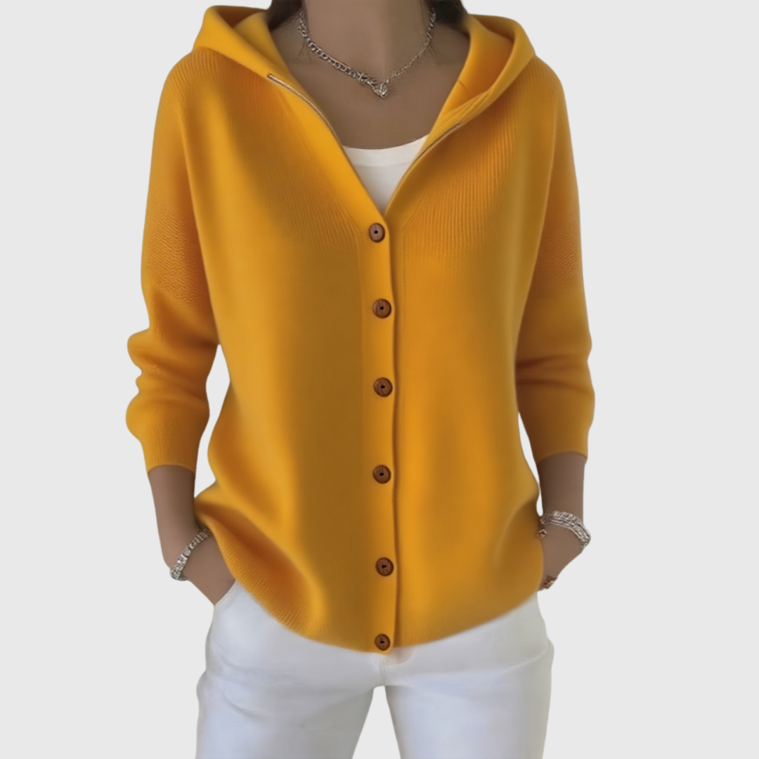 Eliana | Button-Up Hooded Knit Cardigan