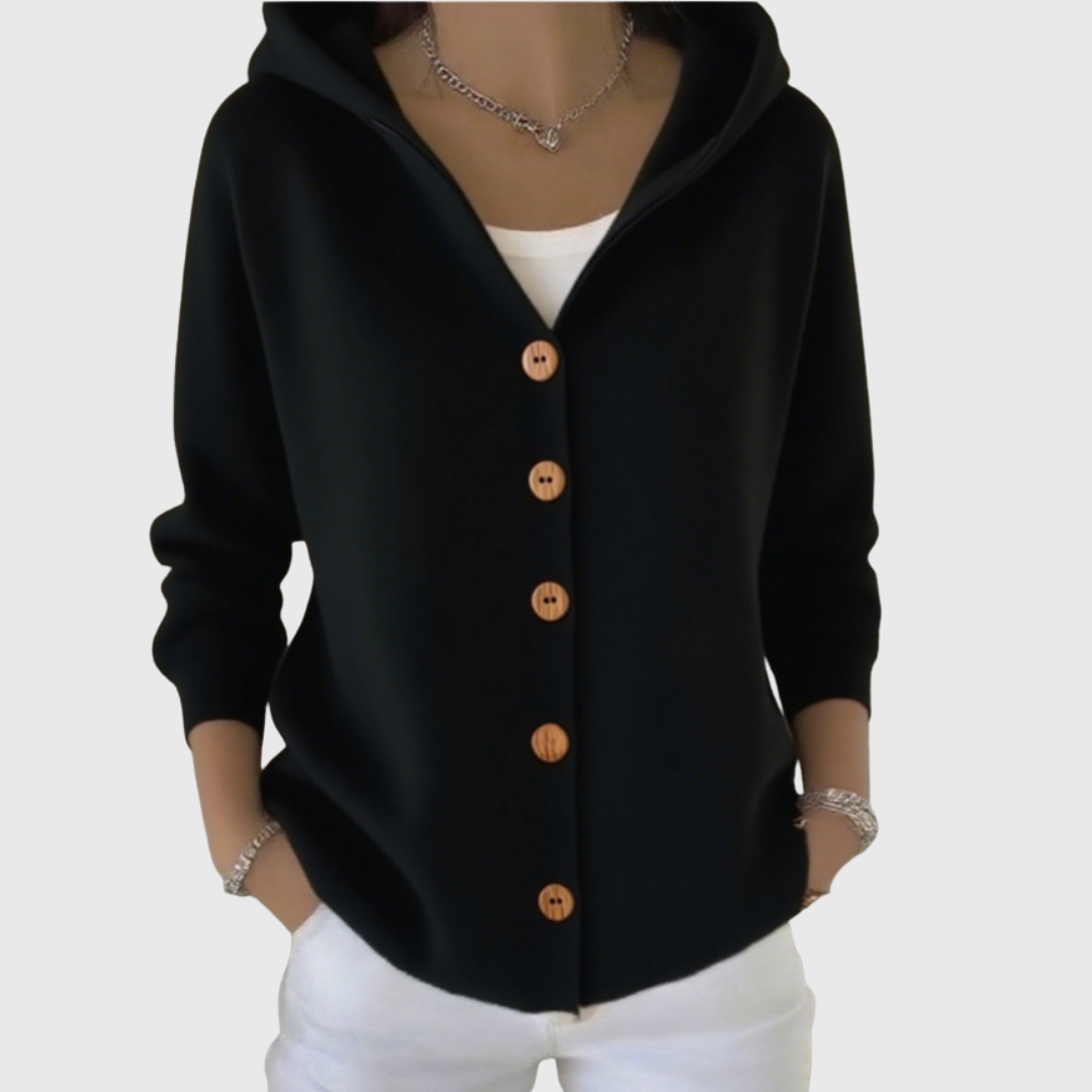 Eliana | Button-Up Hooded Knit Cardigan