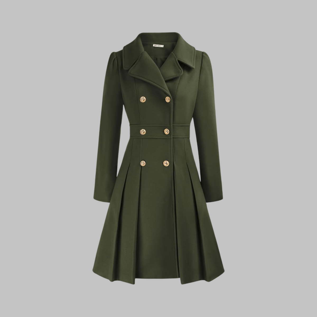 Celine | Double-Breasted Coat With Pleated Skirt