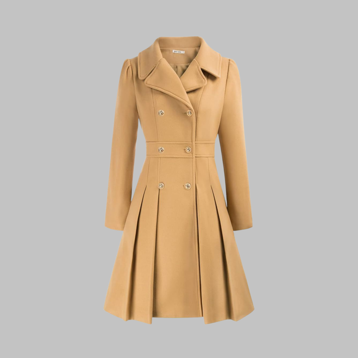 Celine | Double-Breasted Coat With Pleated Skirt