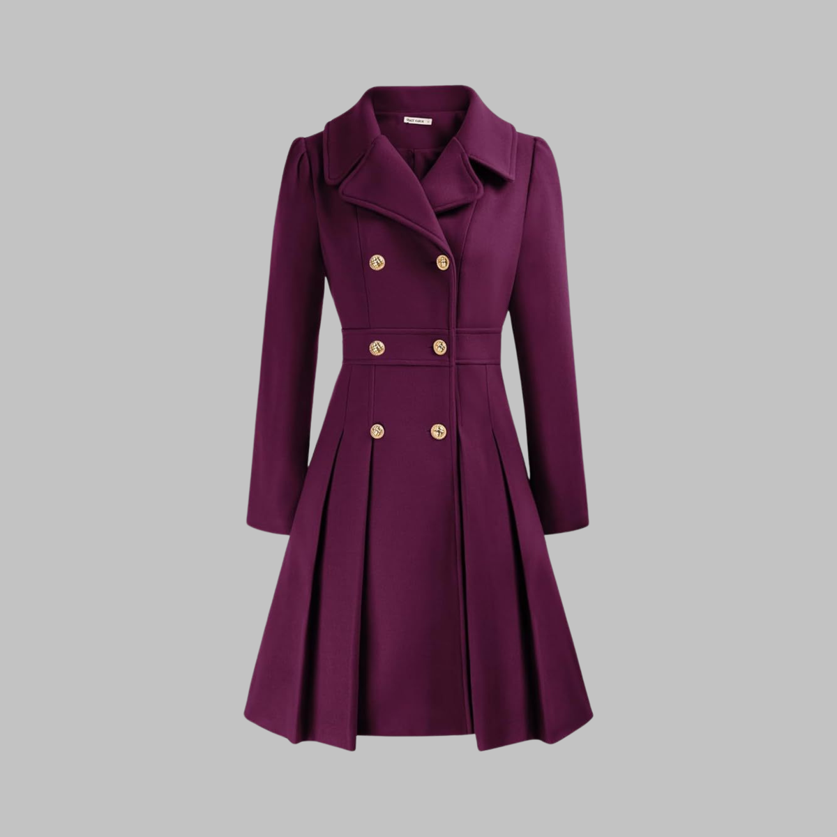 Celine | Double-Breasted Coat With Pleated Skirt