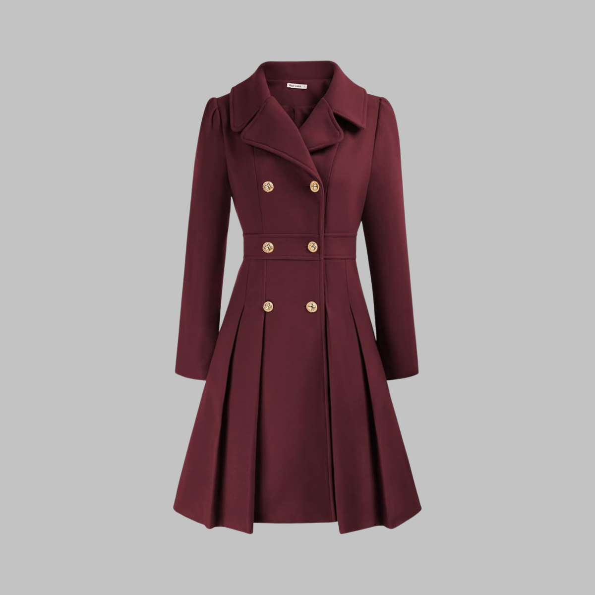 Celine | Double-Breasted Coat With Pleated Skirt