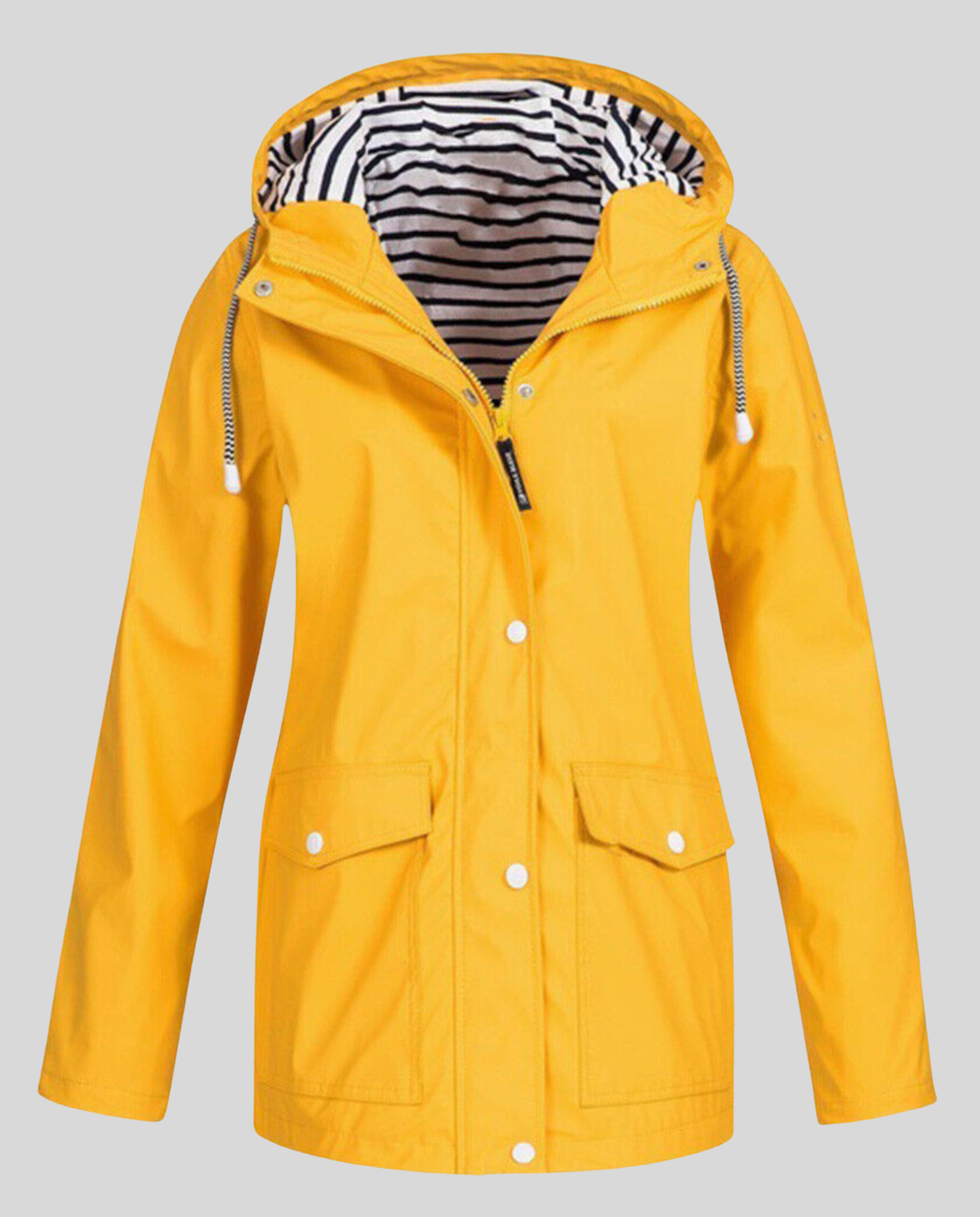 Juliet | Hooded Rain Jacket With Striped Lining