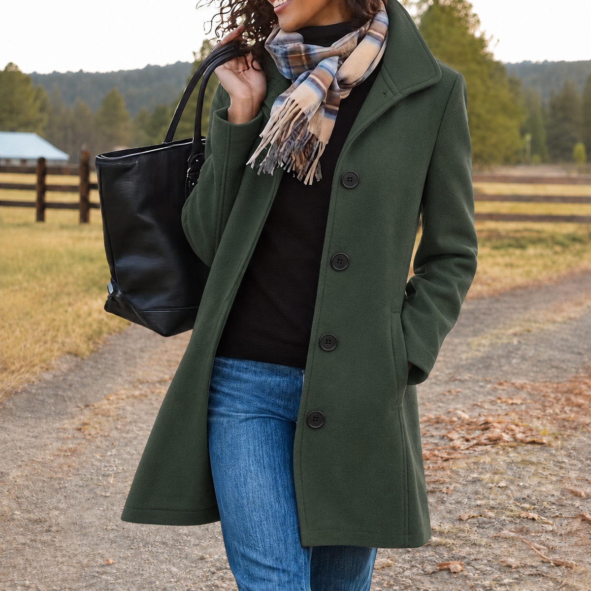 Antonia | Relaxed Button-Front Coat With Collar