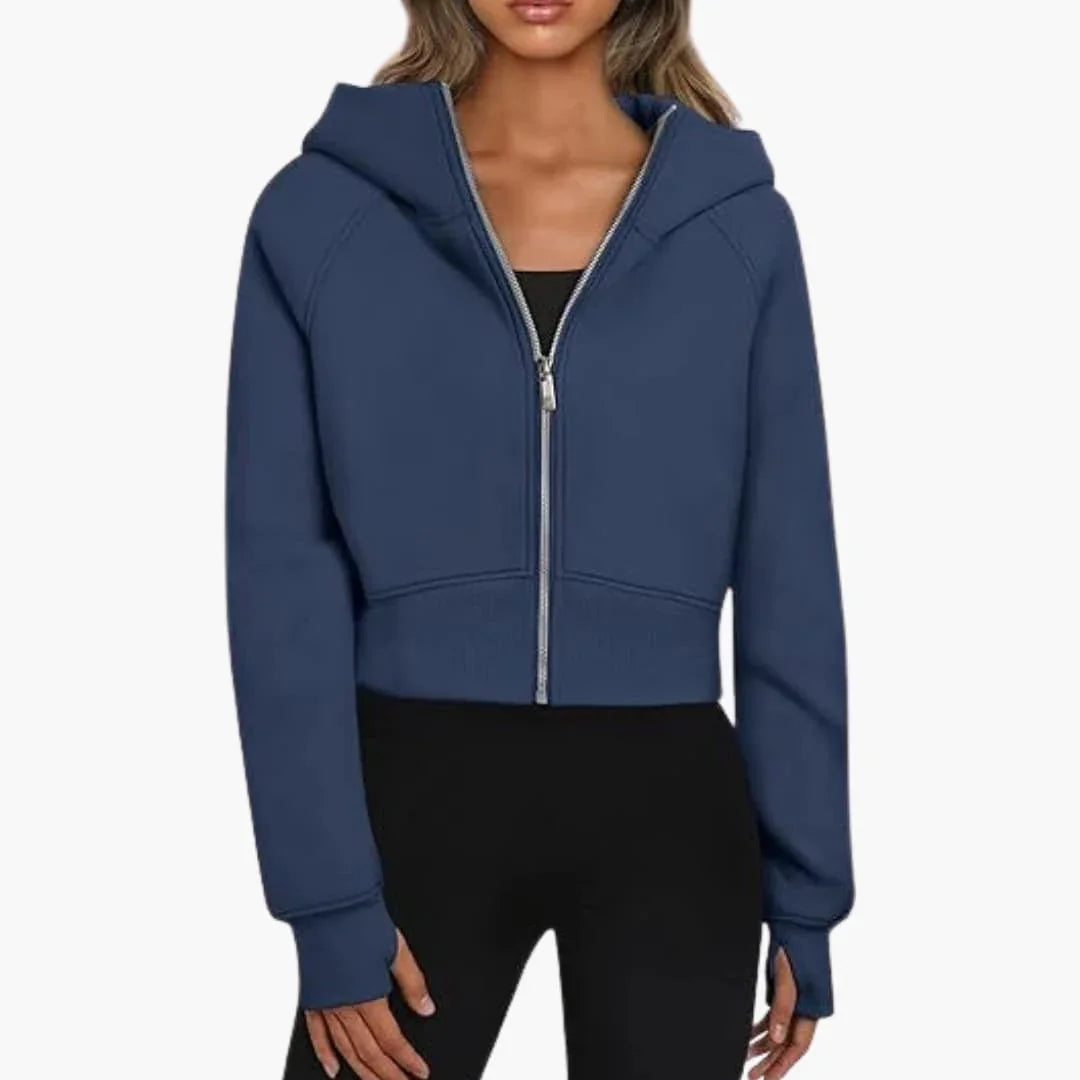 Leonie | Cropped Zip Hoodie With Raglan Sleeves
