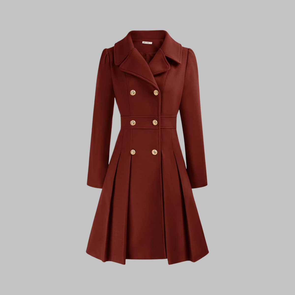 Celine | Double-Breasted Coat With Pleated Skirt