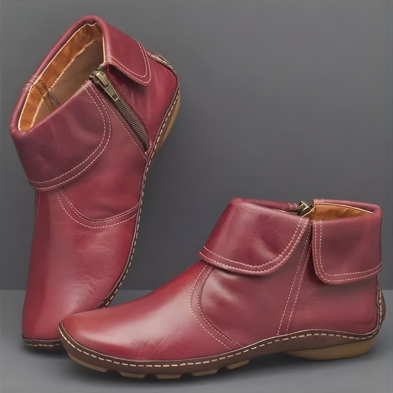 Alice | Fold-Over Cuff Ankle Boots With Side Zip