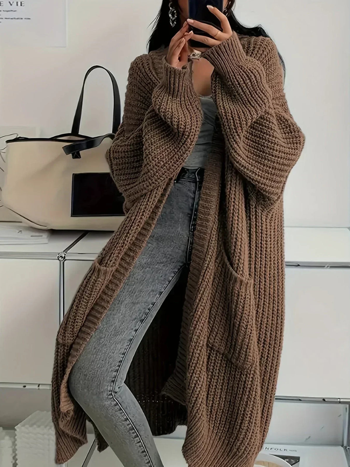 Hazel | Oversized Chunky Knit Longline Cardigan