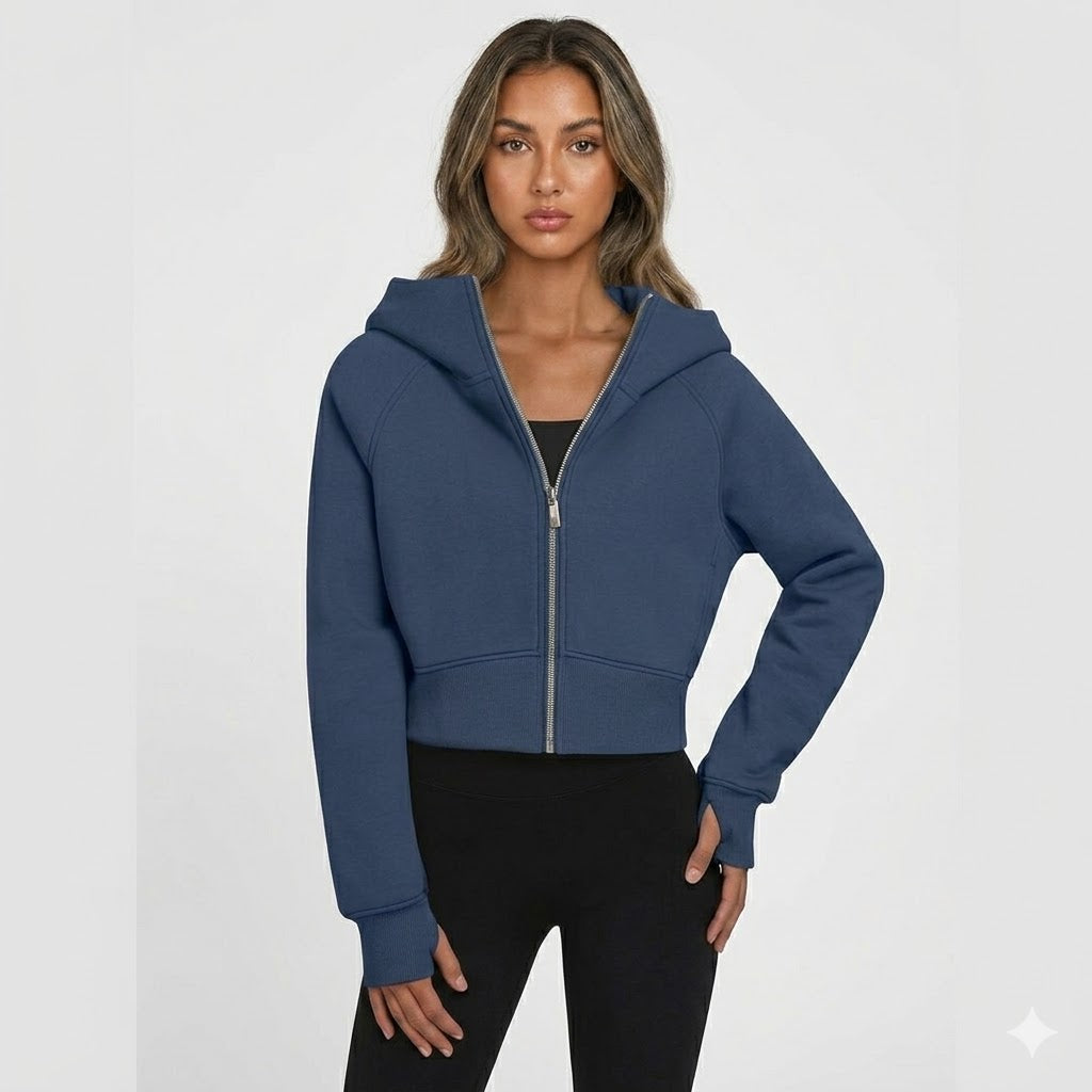 Leonie | Cropped Zip Hoodie With Raglan Sleeves