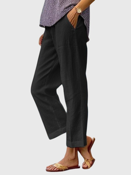 Adeline | Straight-Leg Pants With Decorative Stitching