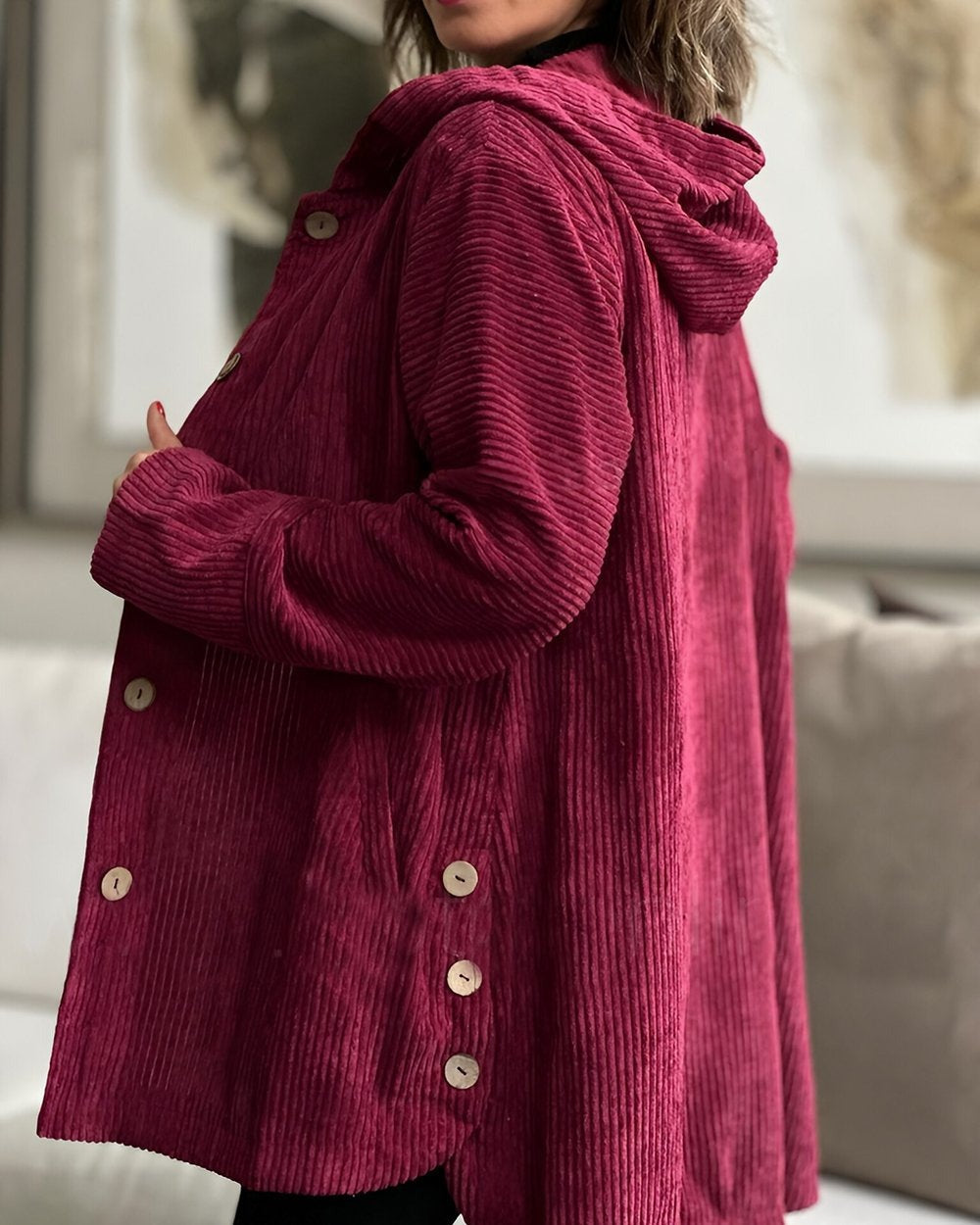 Martha | Hooded Longline Cardigan With Buttons