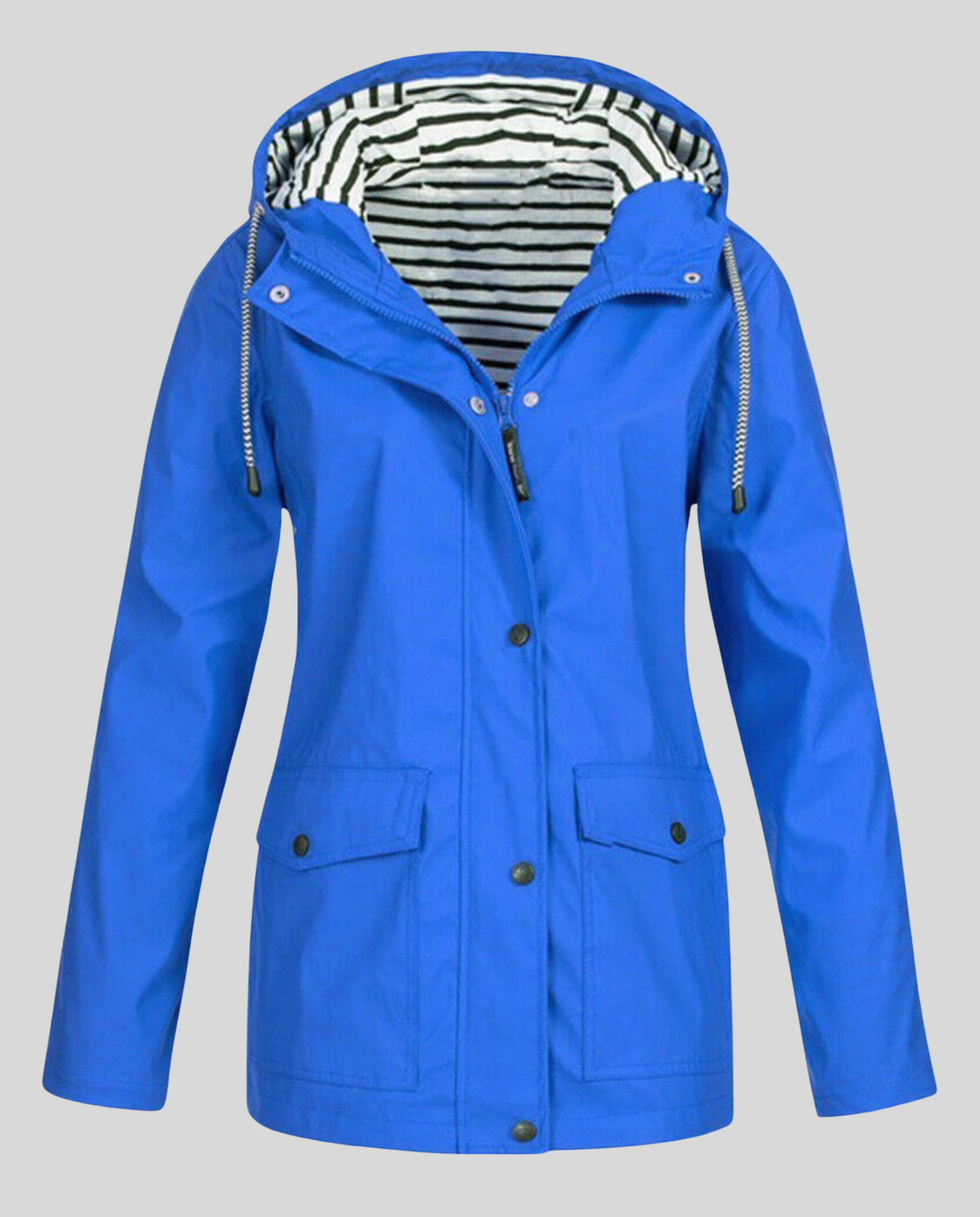Juliet | Hooded Rain Jacket With Striped Lining