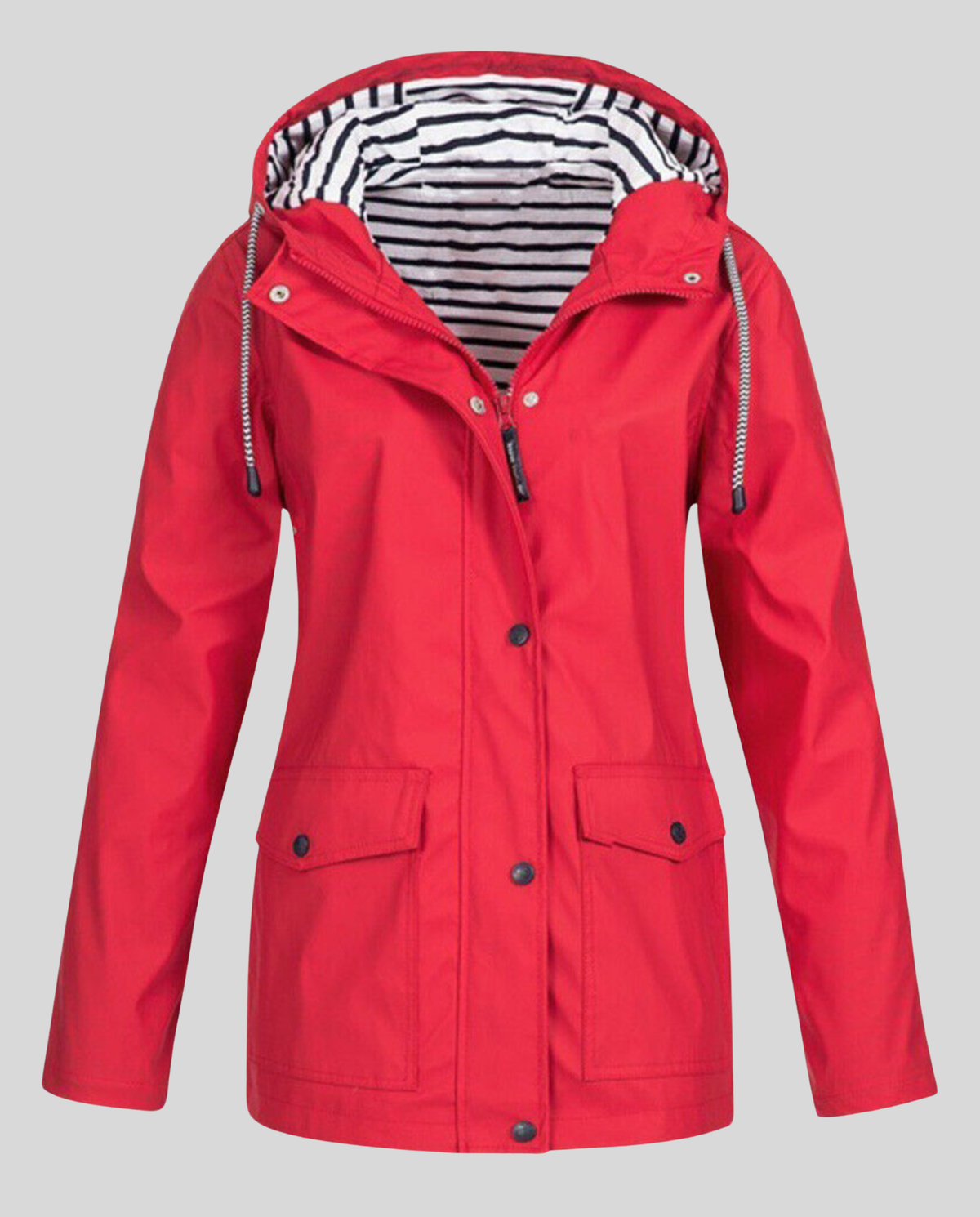 Juliet | Hooded Rain Jacket With Striped Lining
