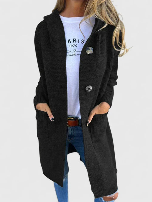Aileen | Longline Button Cardigan With Deep Pockets