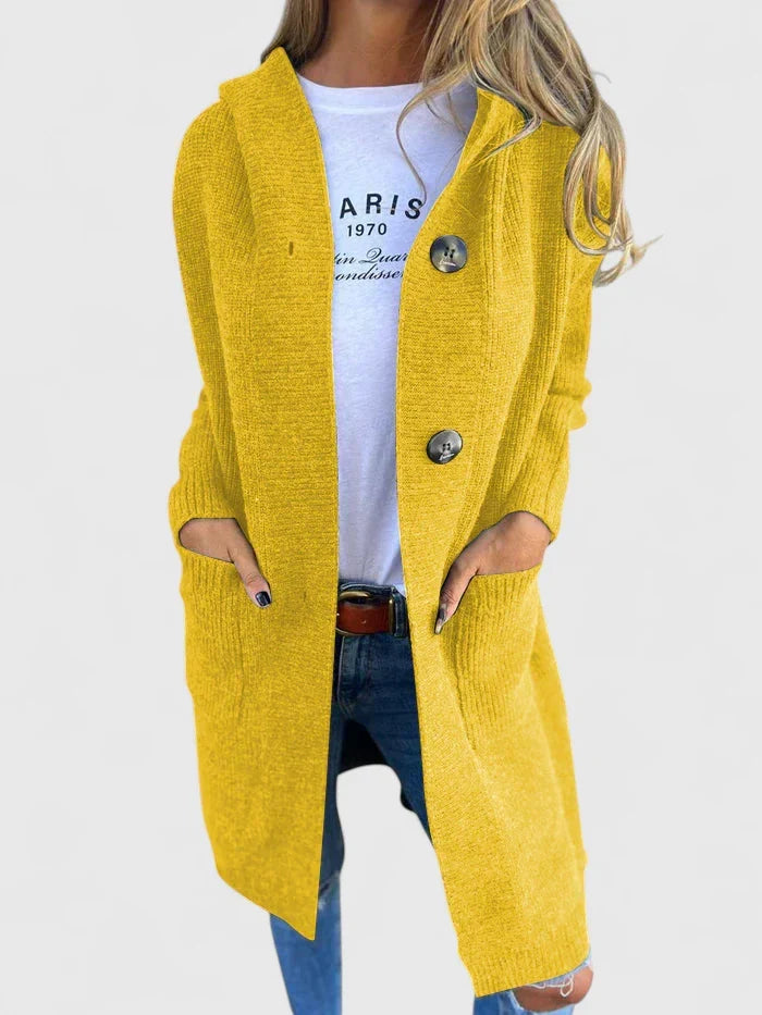 Aileen | Longline Button Cardigan With Deep Pockets