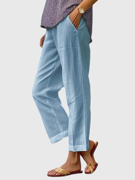 Adeline | Straight-Leg Pants With Decorative Stitching