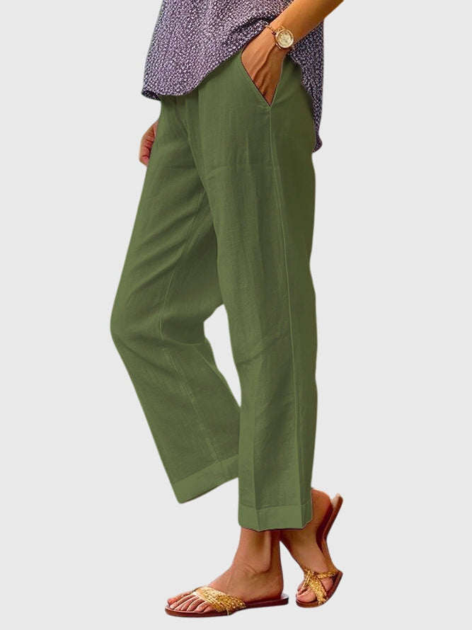 Adeline | Straight-Leg Pants With Decorative Stitching