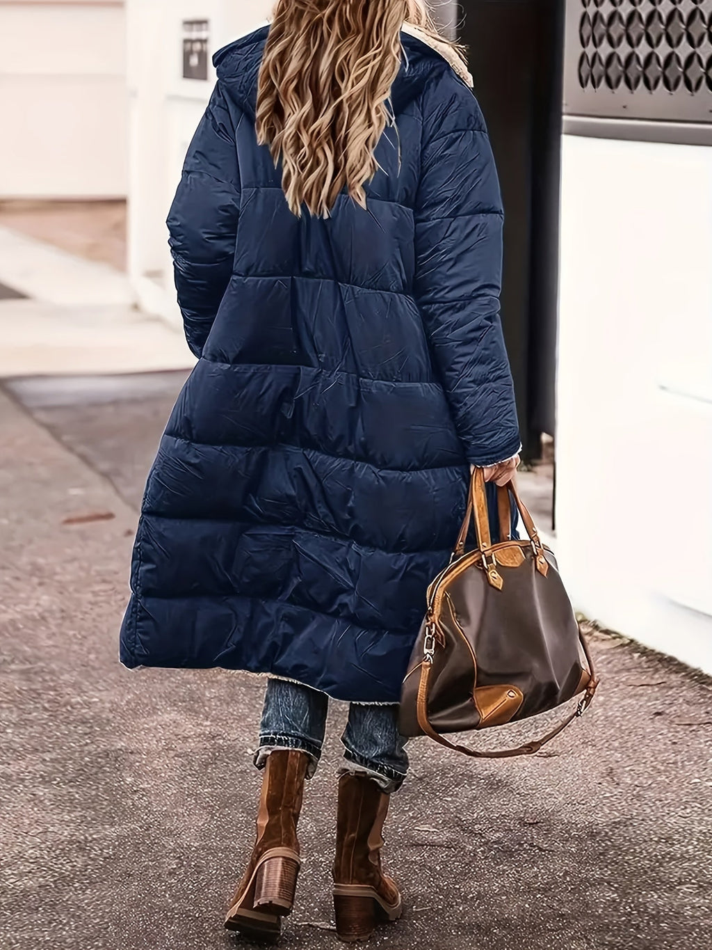 Dinah | Long Hooded Quilted Coat With Plush Lining