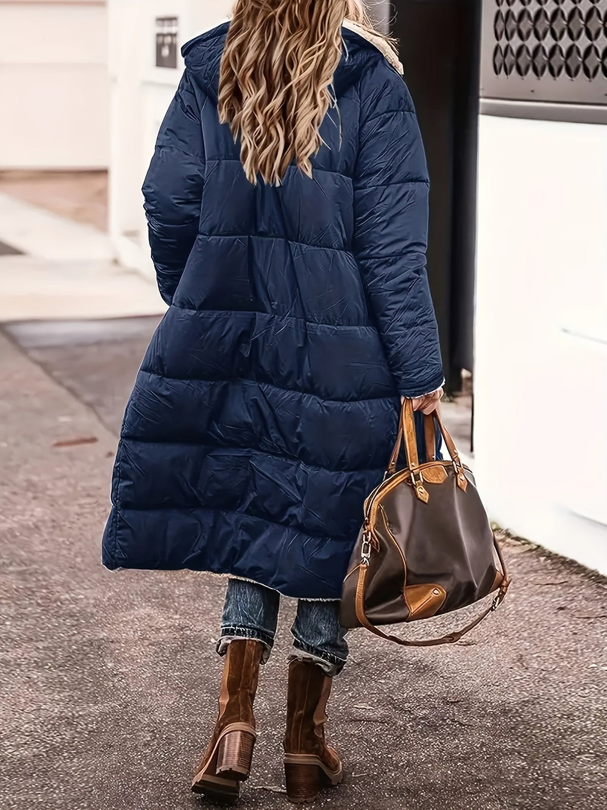 Dinah | Long Hooded Quilted Coat With Plush Lining