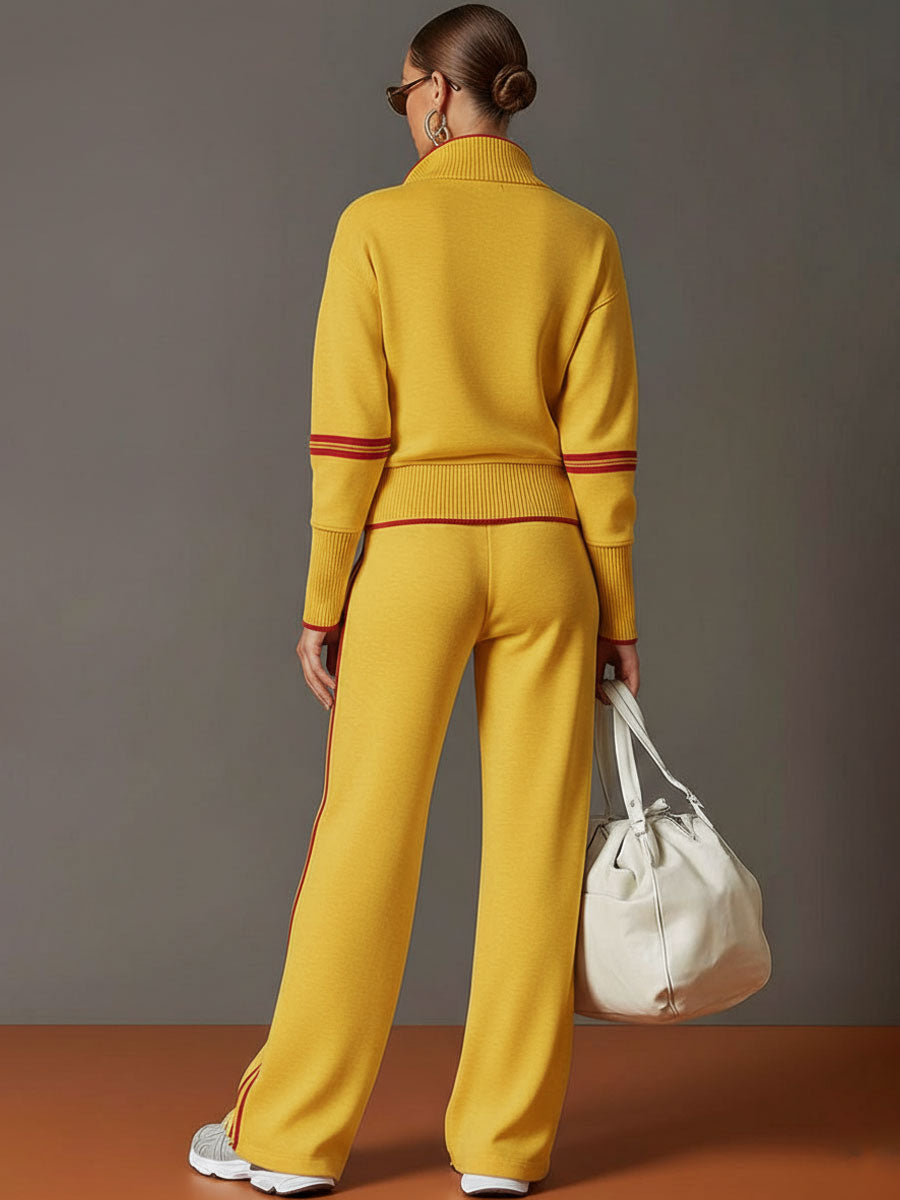 Alma | Half-Zip Top And Wide-Leg Pants Set