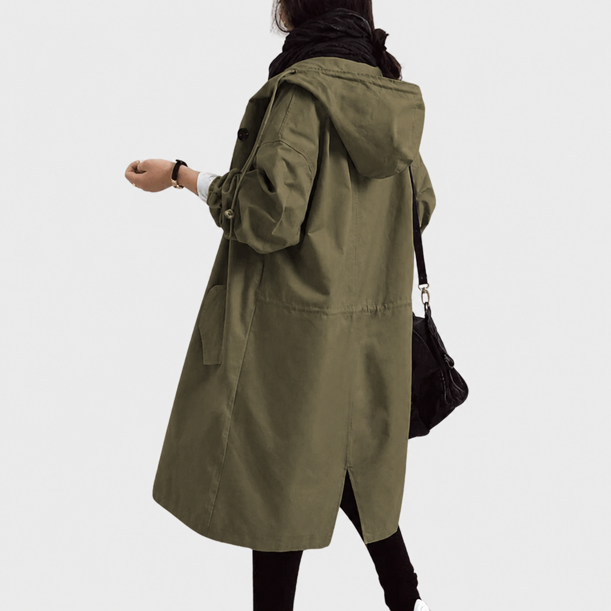 Alina | Lightweight Hooded Coat With Button Front