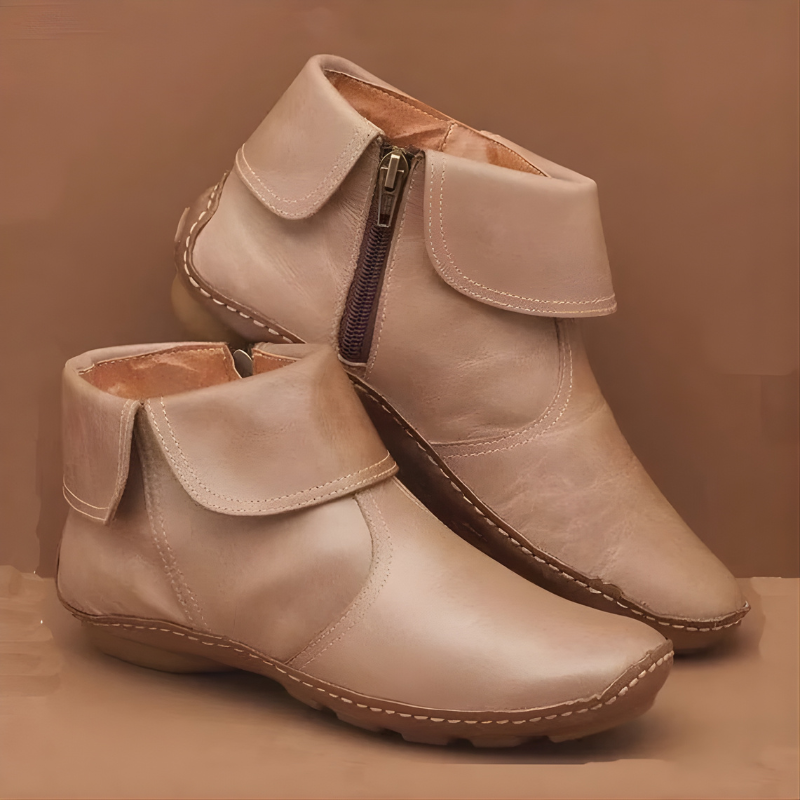 Alice | Fold-Over Cuff Ankle Boots With Side Zip