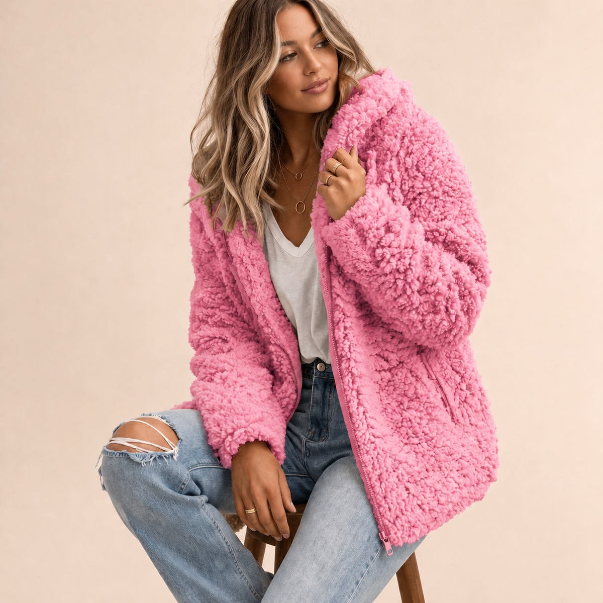 Carmen | Fluffy Oversized Jacket With Hood