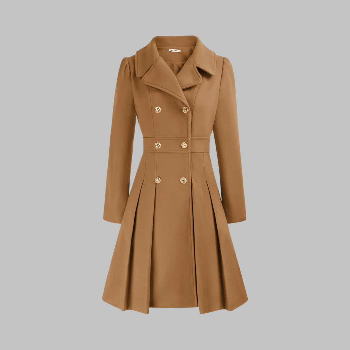 Celine | Double-Breasted Coat With Pleated Skirt