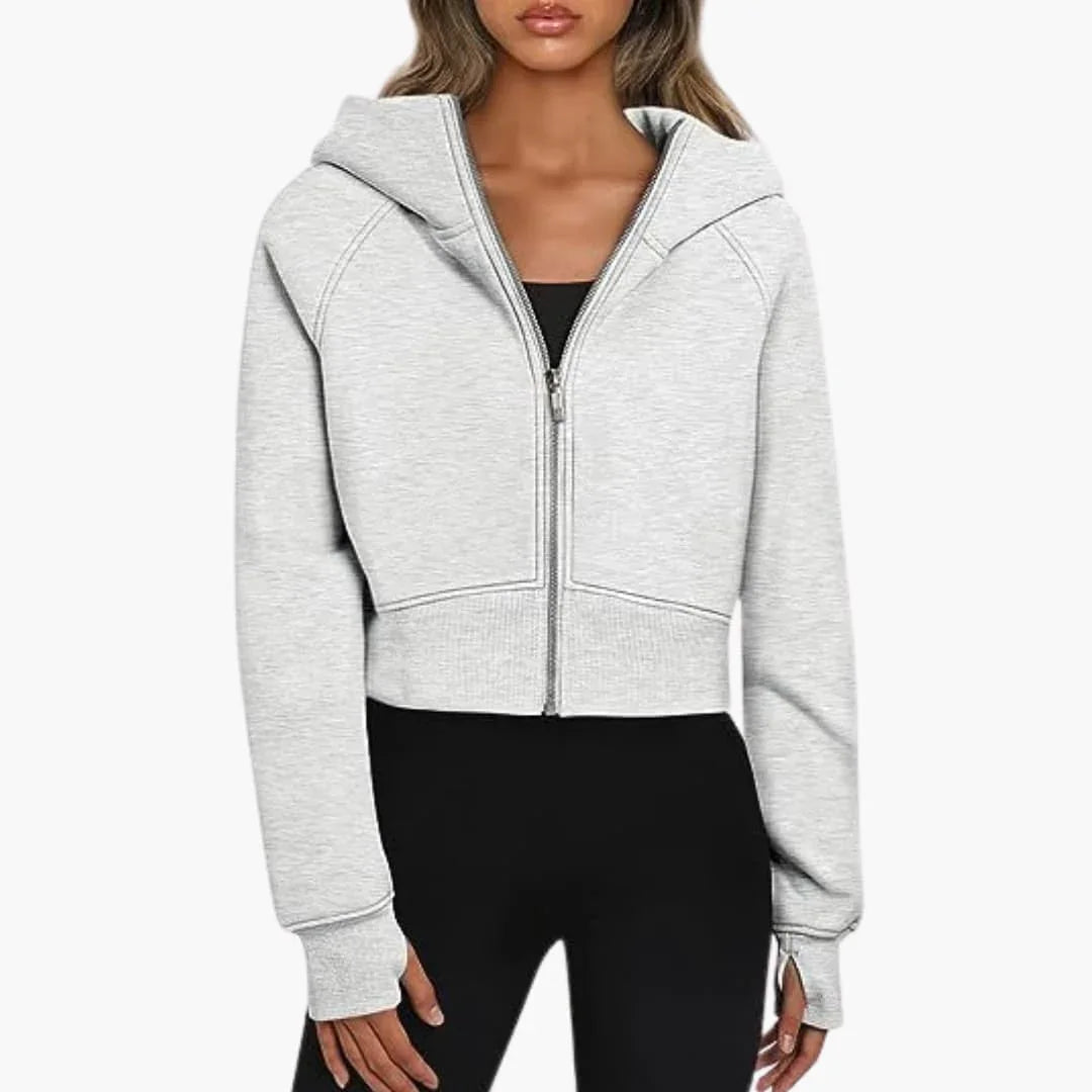 Leonie | Cropped Zip Hoodie With Raglan Sleeves