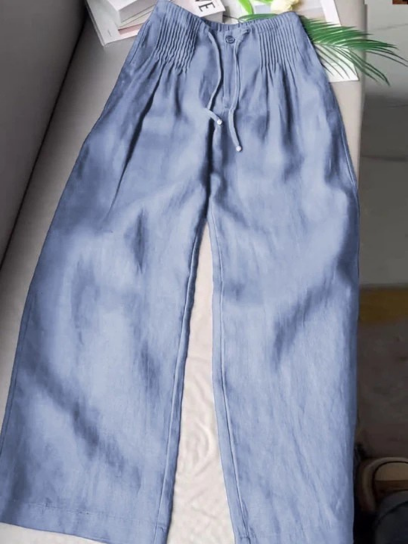 Clarissa | Wide-Leg Cotton-Linen Pants