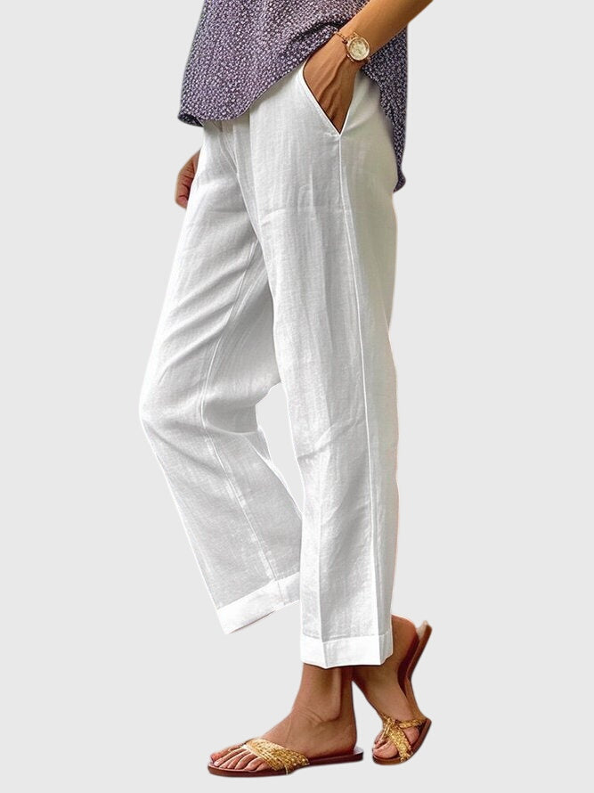 Adeline | Straight-Leg Pants With Decorative Stitching