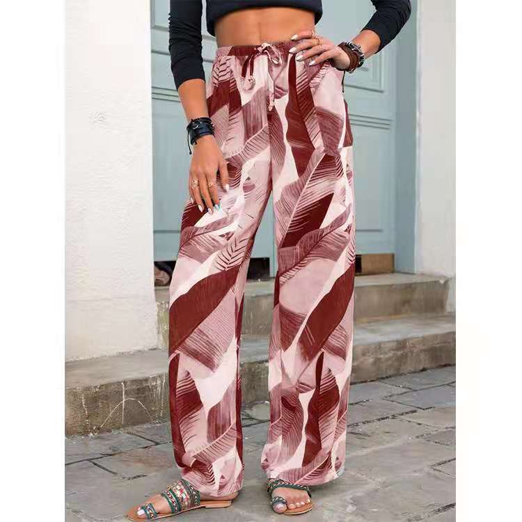 Magnolia | Leaf Print Wide-Leg Pants