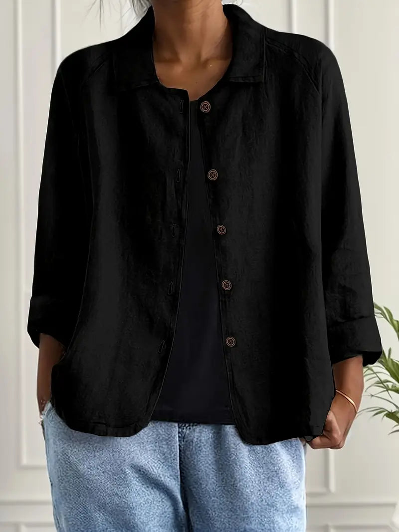 Cara | Cotton Button-Up Shirt Jacket