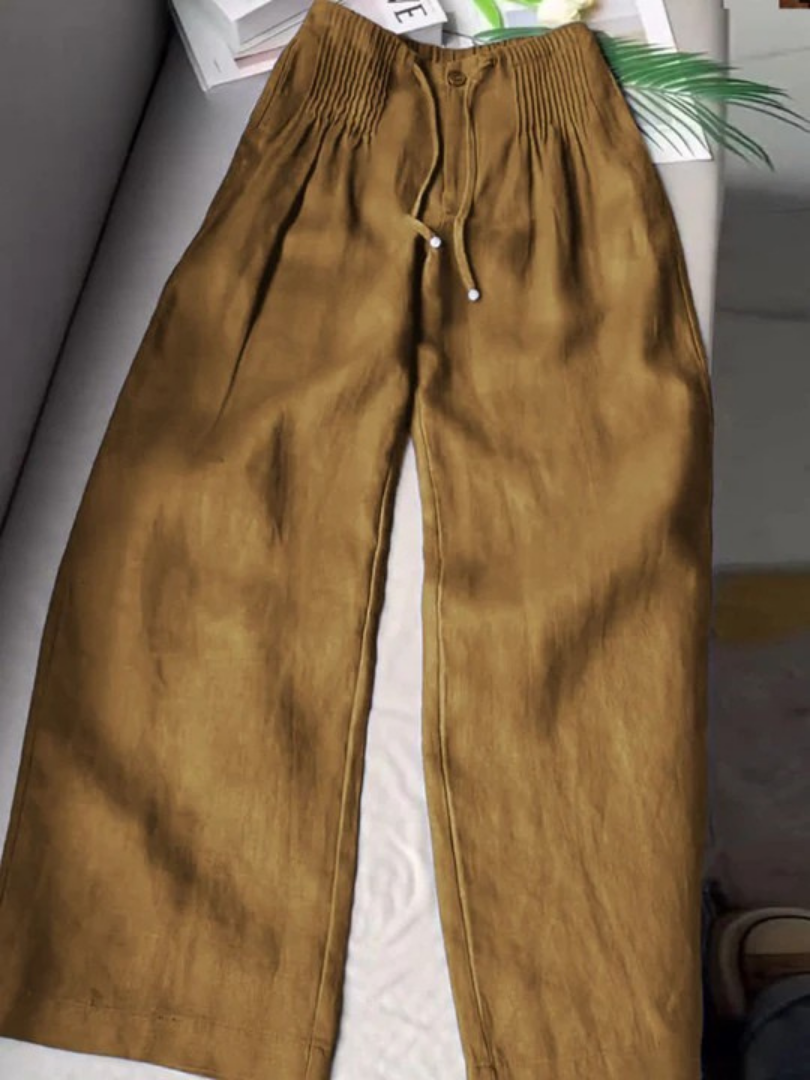 Clarissa | Wide-Leg Cotton-Linen Pants