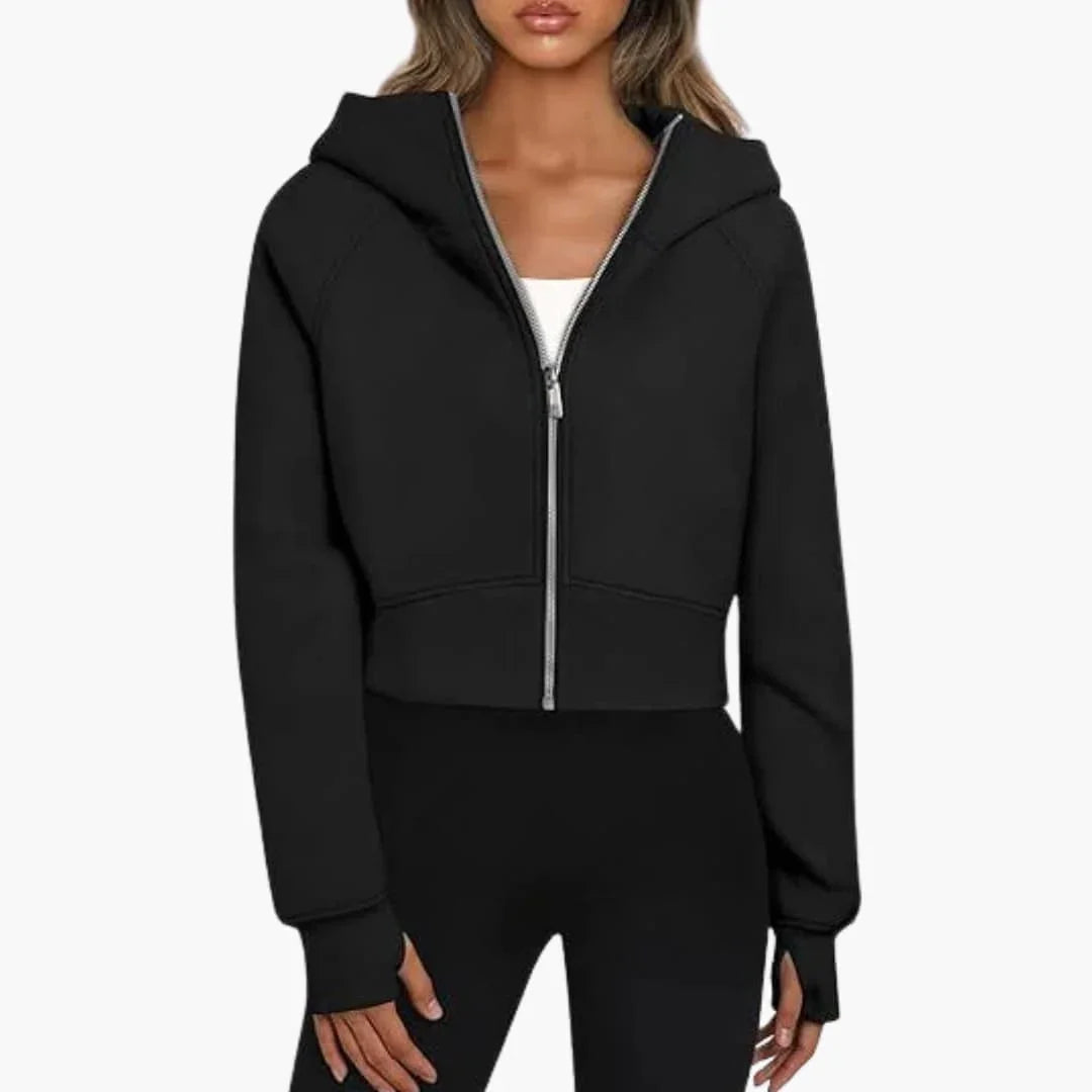 Leonie | Cropped Zip Hoodie With Raglan Sleeves