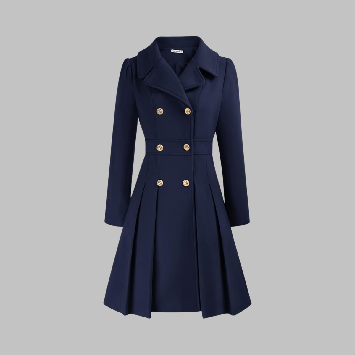 Celine | Double-Breasted Coat With Pleated Skirt