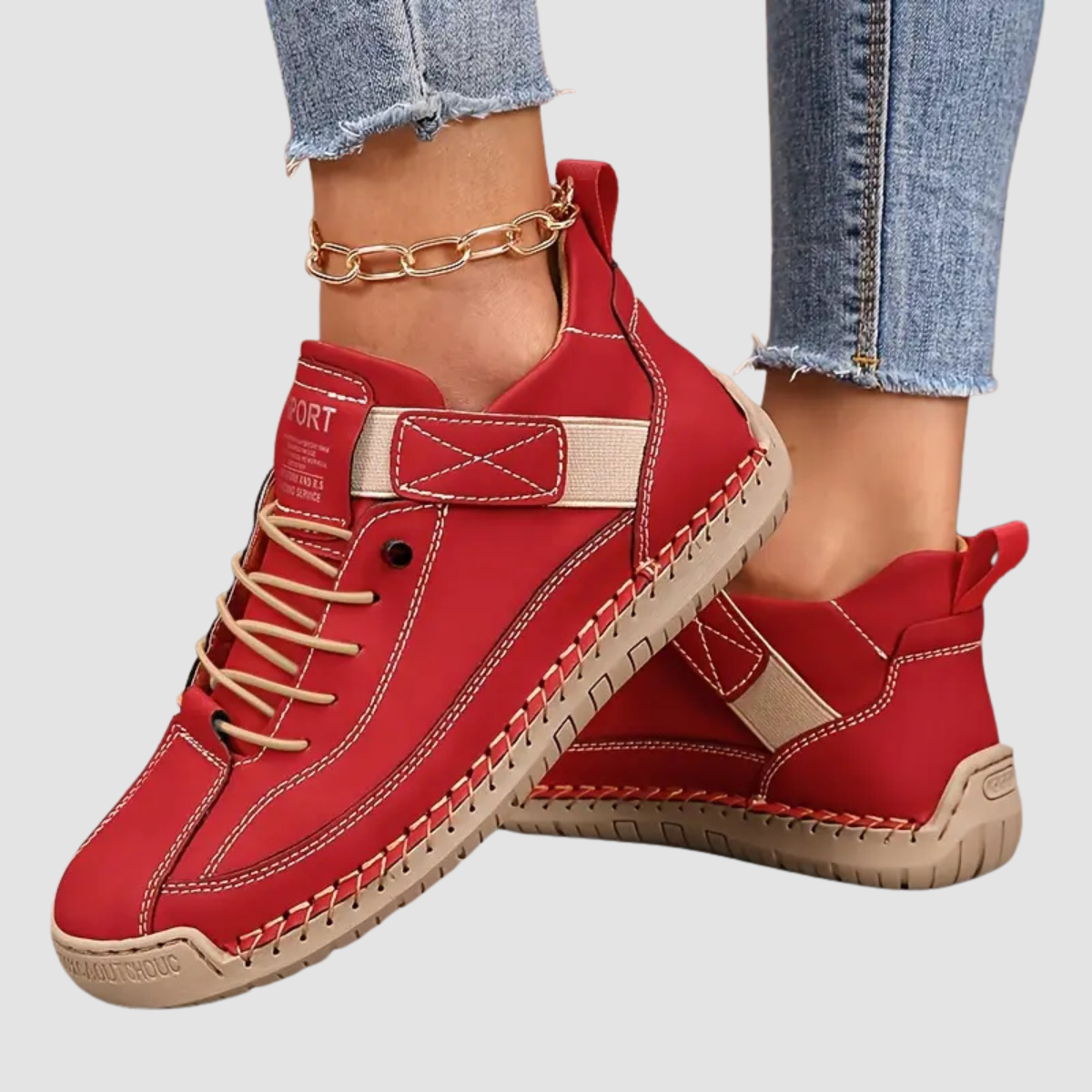 Anastasia | Lace-Up Sneakers With Strap Detail