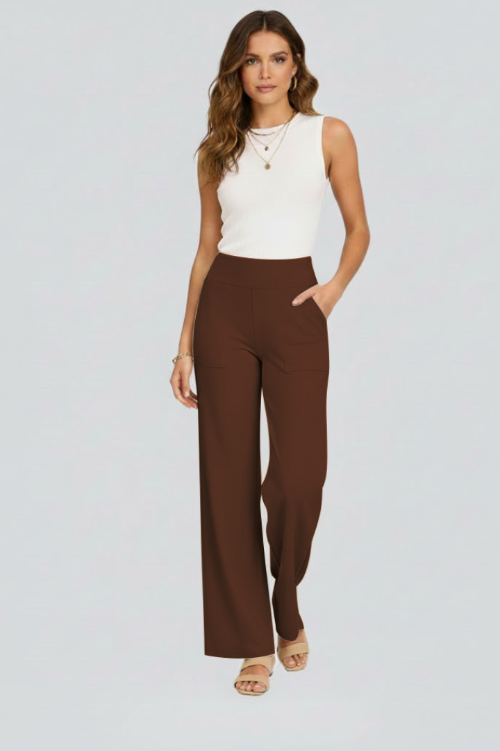 Emilia | High-Waisted Wide-Leg Pants With Pockets