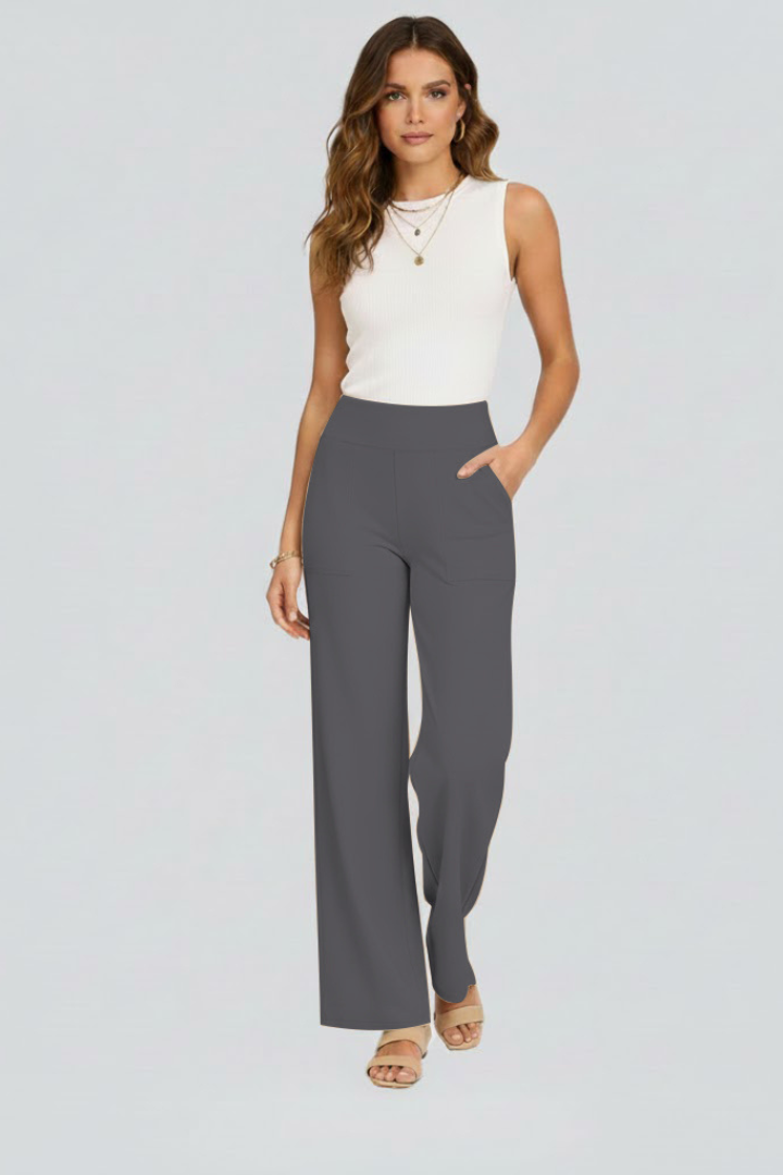 Emilia | High-Waisted Wide-Leg Pants With Pockets