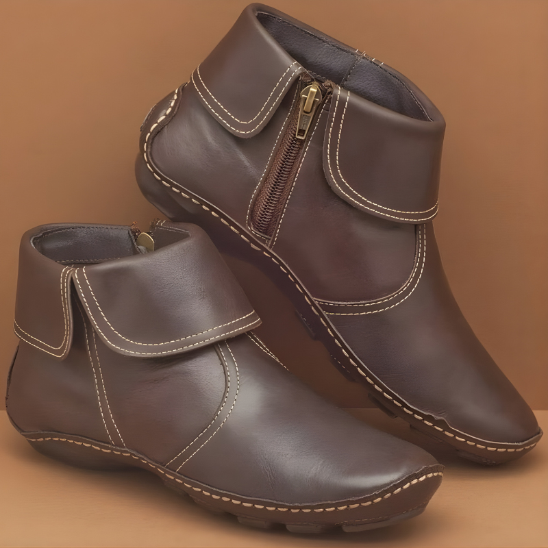 Alice | Fold-Over Cuff Ankle Boots With Side Zip