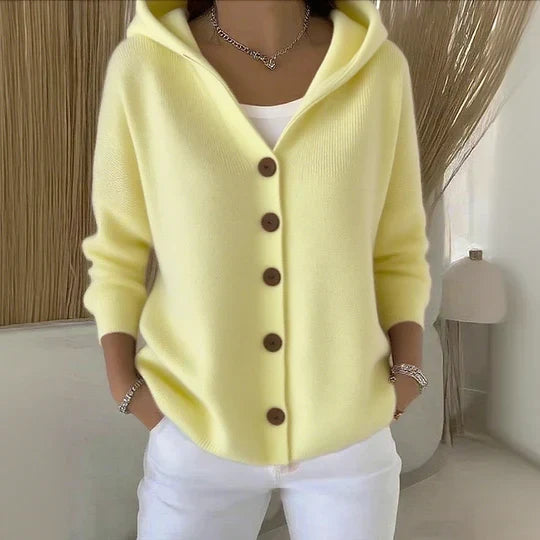 May | Hooded Knit Cardigan With Pockets