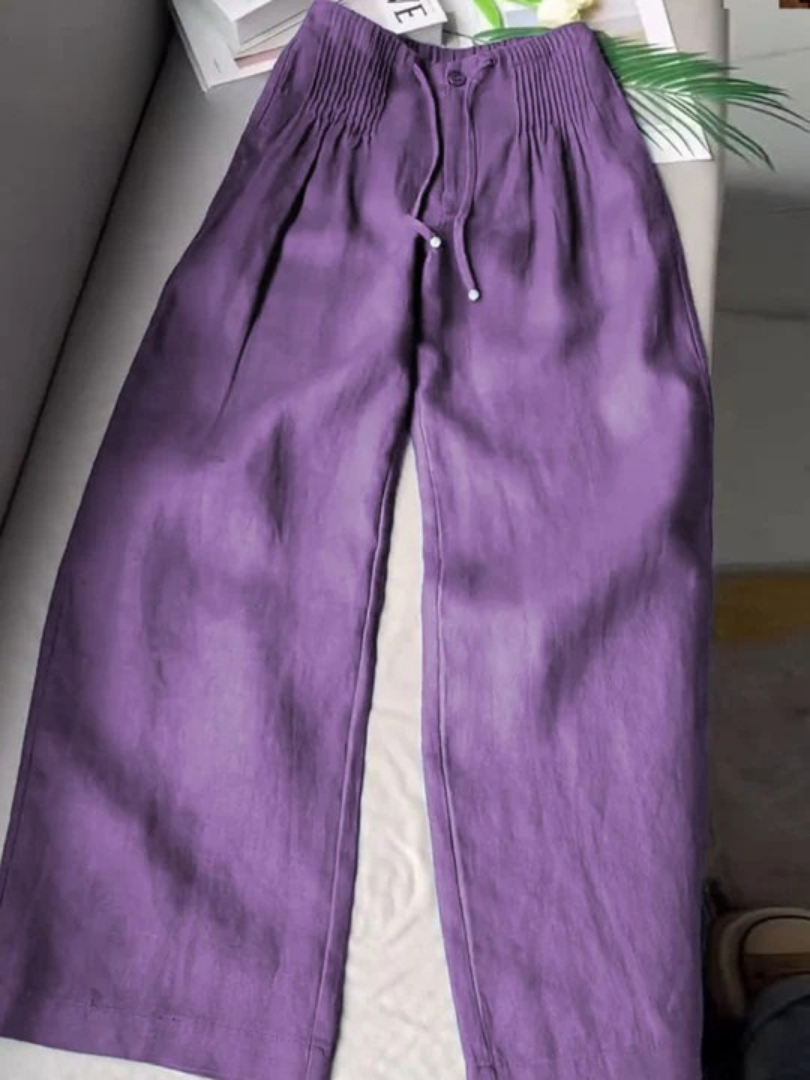 Clarissa | Wide-Leg Cotton-Linen Pants