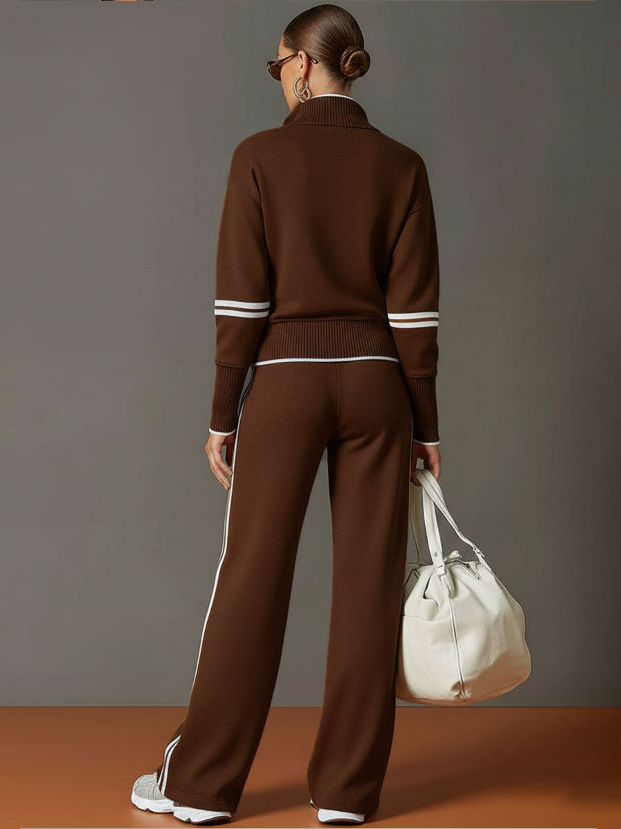 Alma | Half-Zip Top And Wide-Leg Pants Set