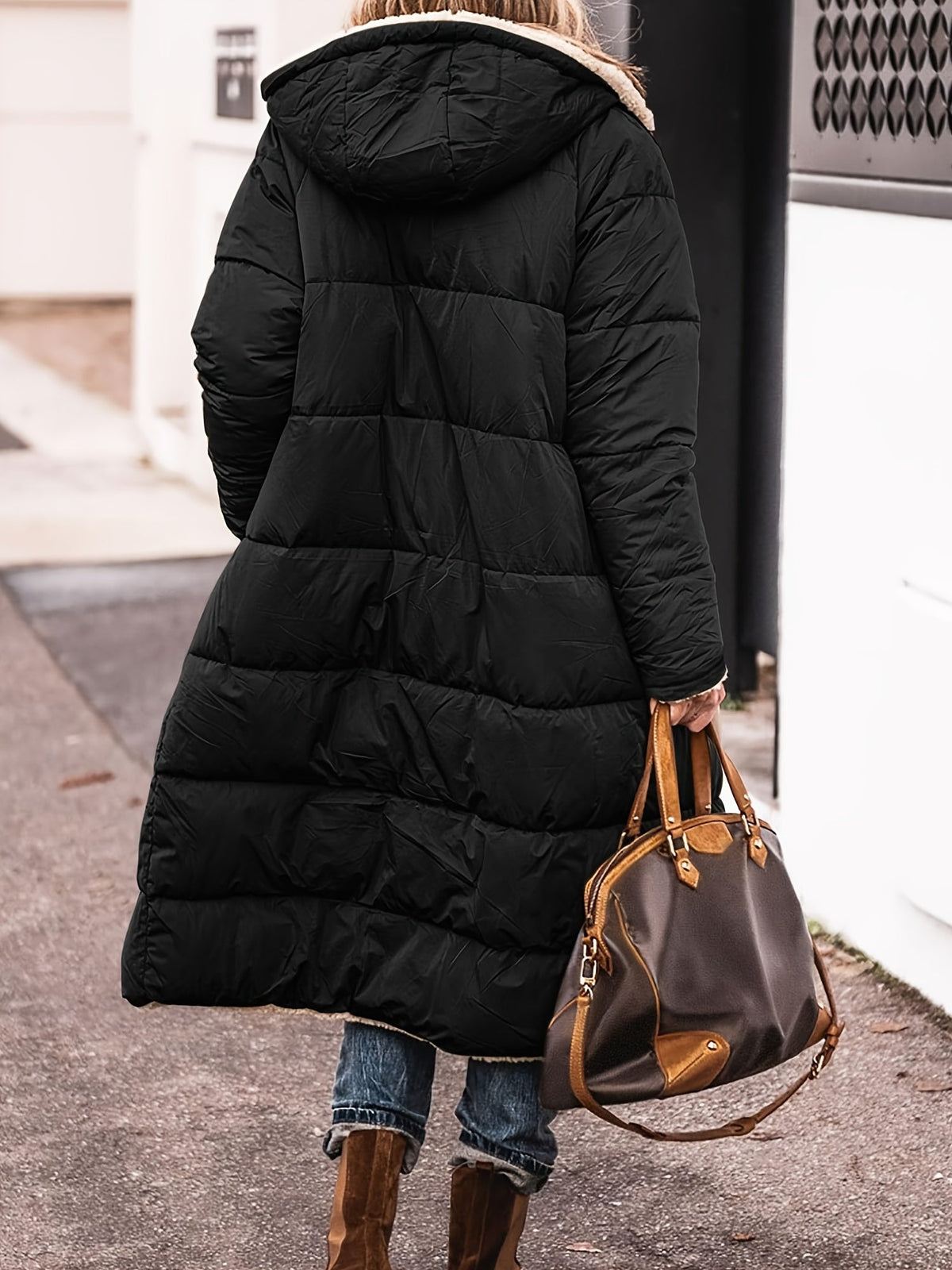 Dinah | Long Hooded Quilted Coat With Plush Lining